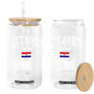 Croatia Hrvatska Flag Zagreb Croatian Jersey Retro Glass Can