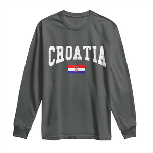 Croatia Hrvatska Flag Zagreb Croatian Jersey Retro Long Sleeve Shirt