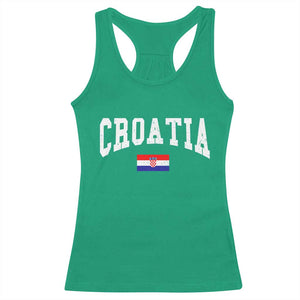 Croatia Hrvatska Flag Zagreb Croatian Jersey Retro Racerback Tank Top