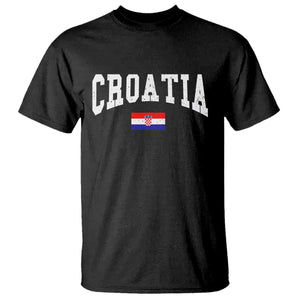 Croatia Hrvatska Flag Zagreb Croatian Jersey Retro T Shirt