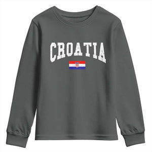 Croatia Hrvatska Flag Zagreb Croatian Jersey Retro Youth Sweatshirt