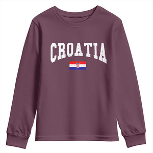 Croatia Hrvatska Flag Zagreb Croatian Jersey Retro Youth Sweatshirt