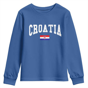 Croatia Hrvatska Flag Zagreb Croatian Jersey Retro Youth Sweatshirt