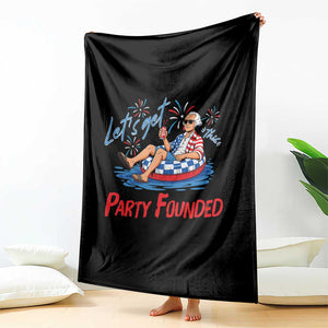 George Washington 4th of July Pool Party Throw Blanket Let's Get This Party Founded