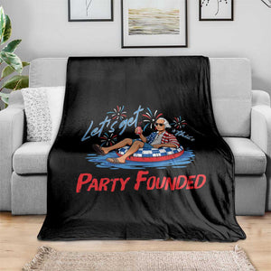 George Washington 4th of July Pool Party Throw Blanket Let's Get This Party Founded