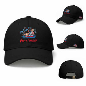 George Washington 4th of July Pool Party Baseball Cap Let's Get This Party Founded