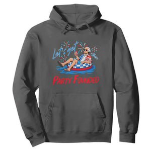 George Washington 4th of July Pool Party Hoodie Let's Get This Party Founded
