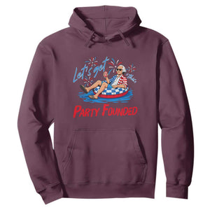 George Washington 4th of July Pool Party Hoodie Let's Get This Party Founded