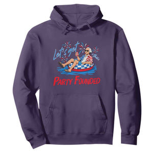 George Washington 4th of July Pool Party Hoodie Let's Get This Party Founded