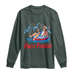 George Washington 4th of July Pool Party Long Sleeve Shirt Let's Get This Party Founded