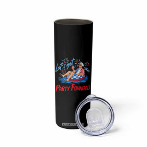 George Washington 4th of July Pool Party Skinny Tumbler Let's Get This Party Founded