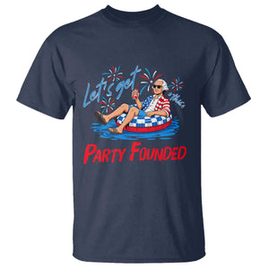 George Washington 4th of July Pool Party T Shirt Let's Get This Party Founded