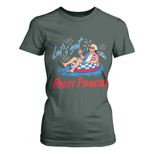 George Washington 4th of July Pool Party T Shirt For Women Let's Get This Party Founded