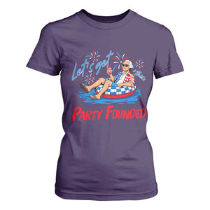 George Washington 4th of July Pool Party T Shirt For Women Let's Get This Party Founded