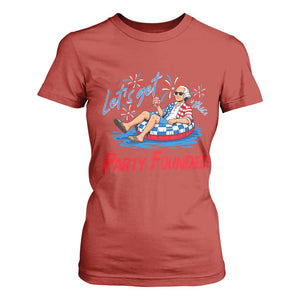 George Washington 4th of July Pool Party T Shirt For Women Let's Get This Party Founded