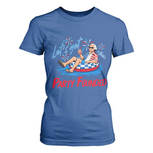 George Washington 4th of July Pool Party T Shirt For Women Let's Get This Party Founded