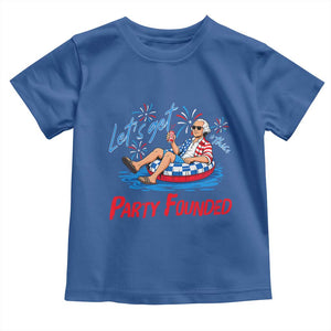 George Washington 4th of July Pool Party Toddler T Shirt Let's Get This Party Founded