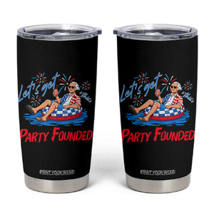 George Washington 4th of July Pool Party Tumbler Cup Let's Get This Party Founded
