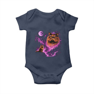 Princess Cat Howling To The Moon Vintage 90s Nature Baby Onesie TS11 Navy Print Your Wear