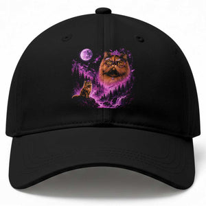 Princess Cat Howling To The Moon Vintage 90s Nature Baseball Cap TS11 Print Your Wear