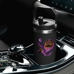 Princess Cat Howling To The Moon Vintage 90s Nature Flip Straw Tumbler TS11 Print Your Wear