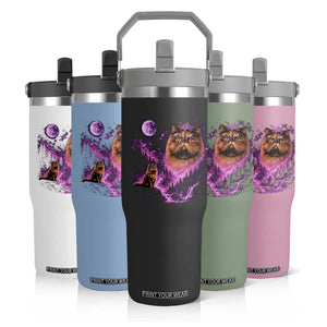 Princess Cat Howling To The Moon Vintage 90s Nature Flip Straw Tumbler TS11 Print Your Wear