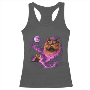 Princess Cat Howling To The Moon Vintage 90s Nature Racerback Tank Top TS11 Dark Heather Print Your Wear