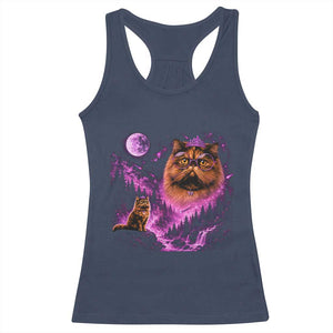 Princess Cat Howling To The Moon Vintage 90s Nature Racerback Tank Top TS11 Navy Print Your Wear