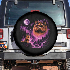 Princess Cat Howling To The Moon Vintage 90s Nature Spare Tire Cover TS11 No hole Black Print Your Wear