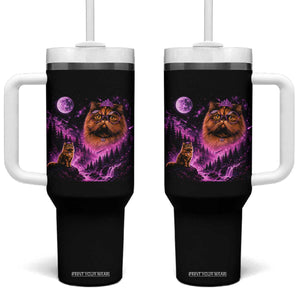 Princess Cat Howling To The Moon Vintage 90s Nature Tumbler With Handle TS11 One Size: 40 oz Black Print Your Wear