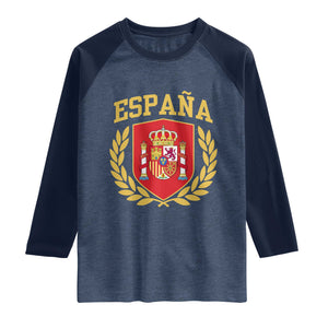 Espana Escudo Retro Spain Coat of Arms Español Raglan Shirt