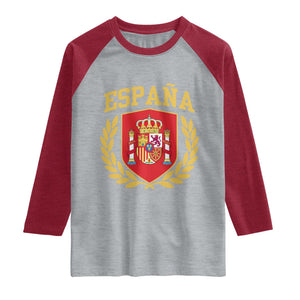 Espana Escudo Retro Spain Coat of Arms Español Raglan Shirt