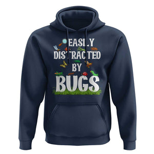 Funny Insects Hoodie Easily Distracted By Bugs Science School TS11 Navy Print Your Wear