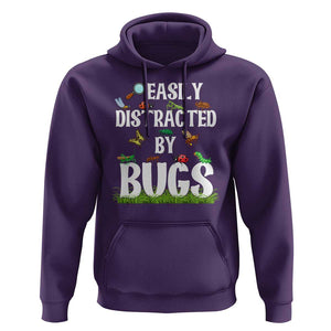 Funny Insects Hoodie Easily Distracted By Bugs Science School TS11 Purple Print Your Wear