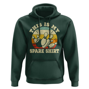 Funny Bowling Hoodie This Is My Spare Shirt Retro Ball Pins Strike Spilt TS11 Dark Forest Green Print Your Wear
