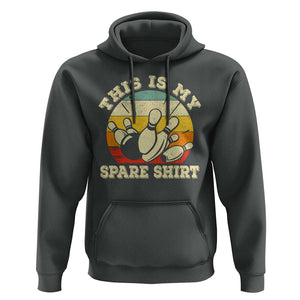 Funny Bowling Hoodie This Is My Spare Shirt Retro Ball Pins Strike Spilt TS11 Dark Heather Print Your Wear