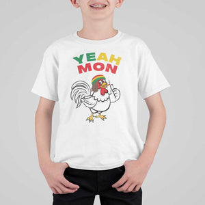 Jamaica Chicken T Shirt For Kid Yeah Mon Jamaican Rastacap TS11 White Print Your Wear