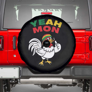 Jamaica Chicken Spare Tire Cover Yeah Mon Jamaican Rastacap TS11 Black Print Your Wear
