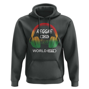 Reggae On World Off Hoodie Reggae King Music Rastafarian TS11 Dark Heather Print Your Wear