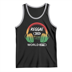 Reggae On World Off Tank Top Reggae King Music Rastafarian TS11 Black Athletic Heather Print Your Wear