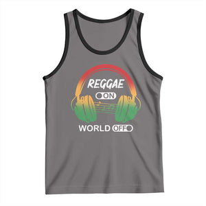 Reggae On World Off Tank Top Reggae King Music Rastafarian TS11 Deep Heather Black Print Your Wear
