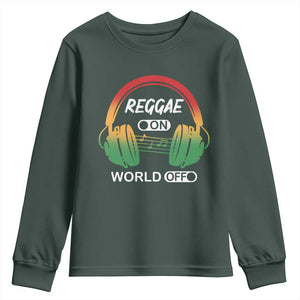 Reggae On World Off Youth Sweatshirt Reggae King Music Rastafarian TS11 Dark Forest Green Print Your Wear