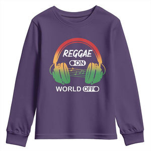 Reggae On World Off Youth Sweatshirt Reggae King Music Rastafarian TS11 Purple Print Your Wear
