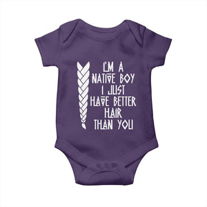I Am A Native Boy I Just Have Better Hair Than You Baby Onesie Indian American TS11 Purple Print Your Wear