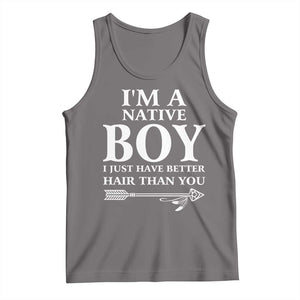I Am A Native Boy I Just Have Better Hair Than You Tank Top Indian American Arrow TS11 Deep Heather Print Your Wear