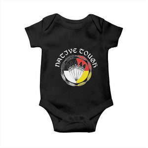 Native Tough Baby Onesie Indian American Medicine Wheel Feathers TS11 Black Print Your Wear