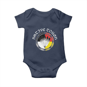 Native Tough Baby Onesie Indian American Medicine Wheel Feathers TS11 Navy Print Your Wear