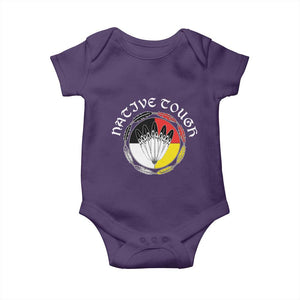 Native Tough Baby Onesie Indian American Medicine Wheel Feathers TS11 Purple Print Your Wear