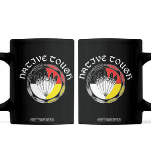 Native Tough Coffee Mug Indian American Medicine Wheel Feathers TS11 Black Print Your Wear