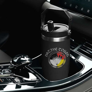 Native Tough Flip Straw Tumbler Indian American Medicine Wheel Feathers TS11 Print Your Wear